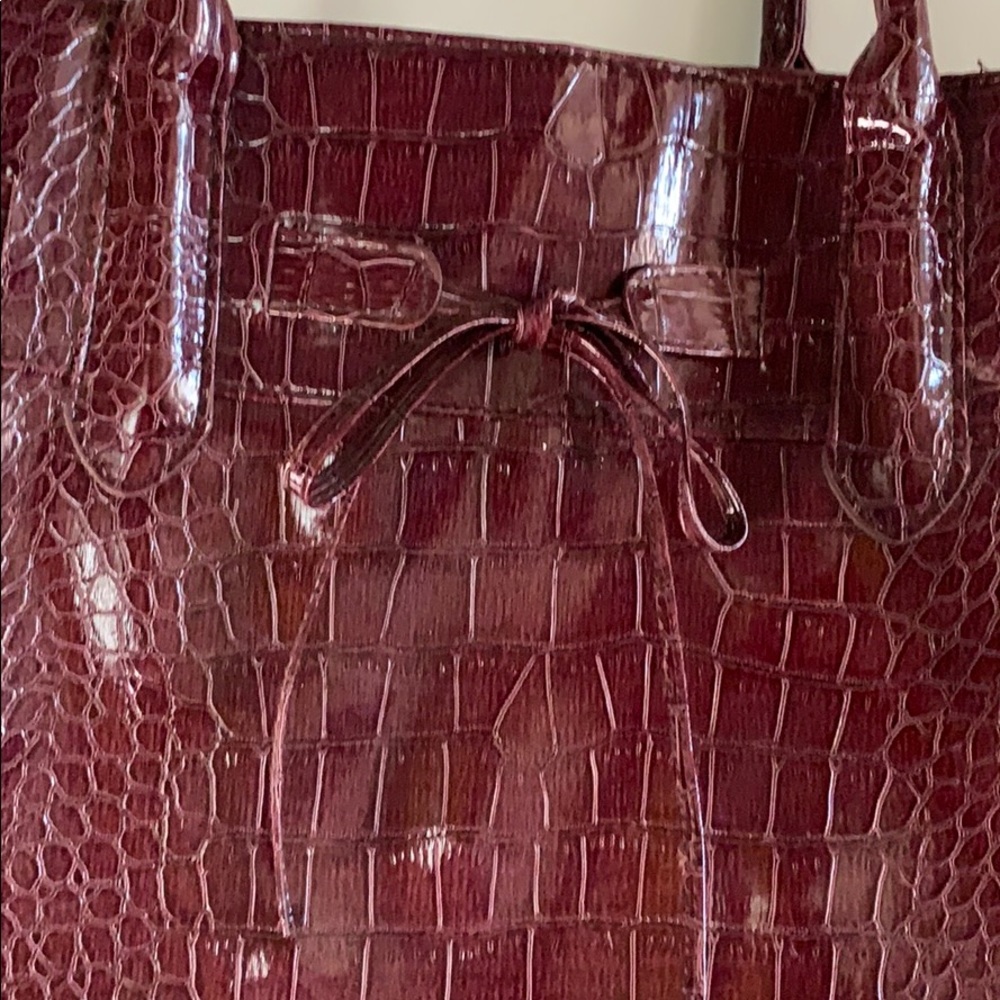 Jessica Simpson Dark Red Faux Snake Skin Tote - Picture 7 of 16